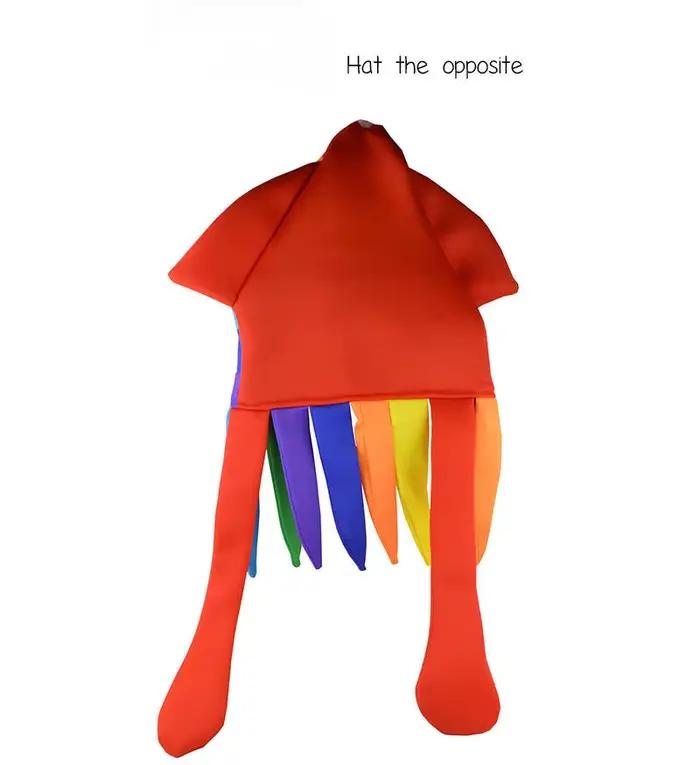 Chapeau de calmar arc-en-ciel drôle