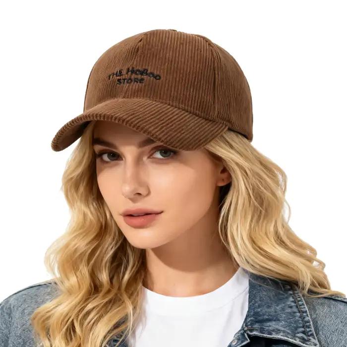 Nouvelle casquette de baseball en velours côtelé d'automne et d'hiver pour femmes