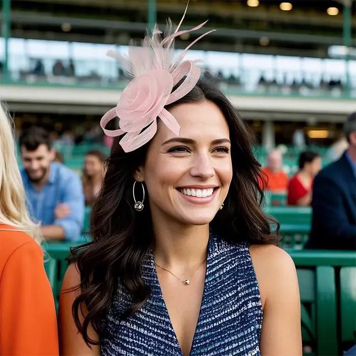 Fascinator élégant avec clip pour cheveux, bandeau pour femmes, style festival, couvre-chef pour mariage et cérémonie, polyester, pour toutes les saisons et occasions formelles
