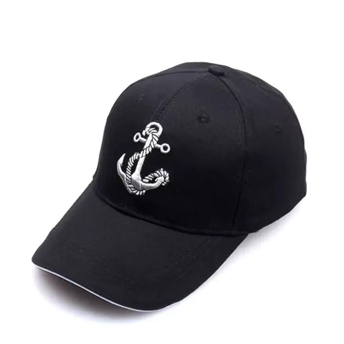 Casquette noire chapeau de marin pour hommes casquettes de Baseball mode ancre brodé coton femmes Sport de plein air décontracté Snap Back Hiphop chapeaux de soleil