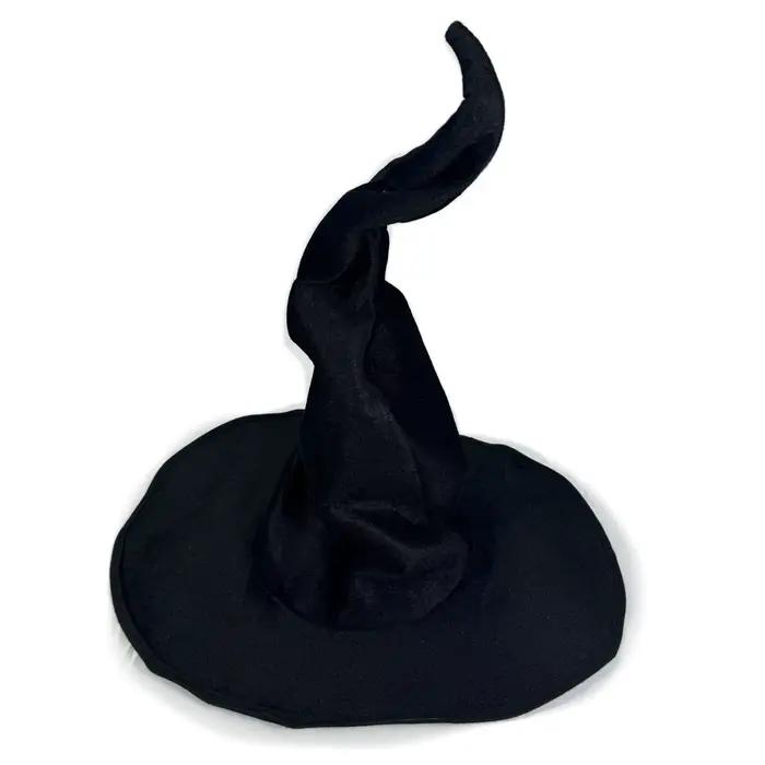 Chapeau de sorcière en flanelle noir léger