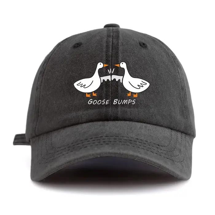 Casquette de Baseball délavée imprimée GOOSE BUMP pour adultes