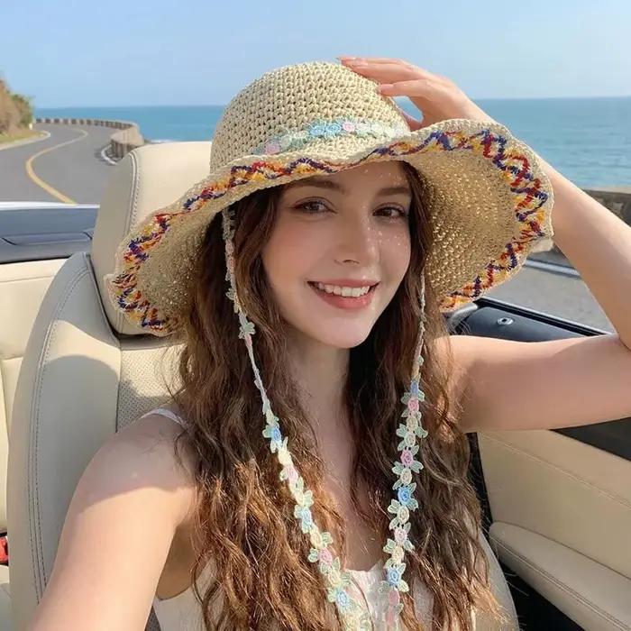 Chapeau de paille à large bord pour femme