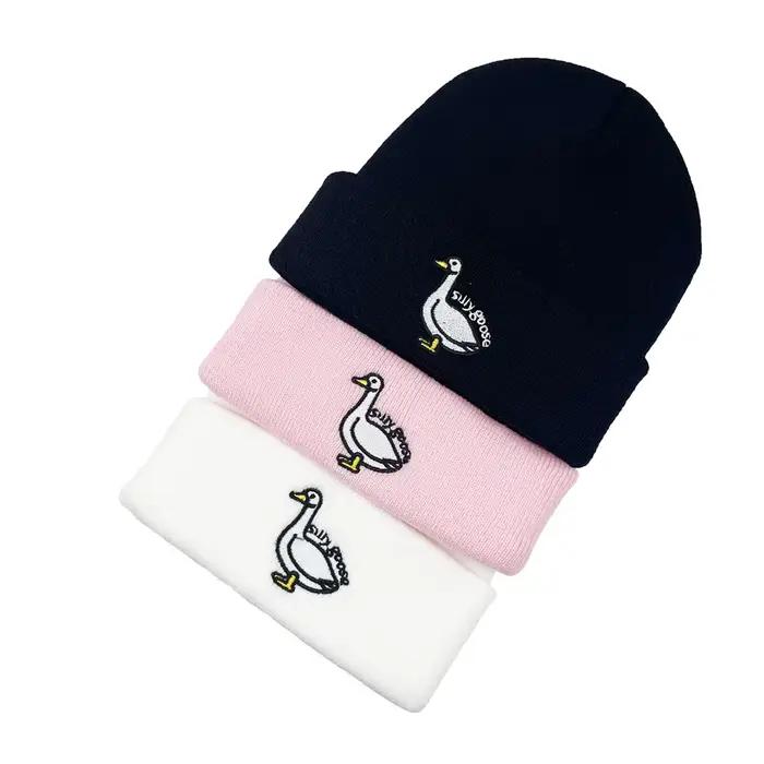 Automne hiver en plein air idiot oie broderie tricoté chapeau drôle Bonnet