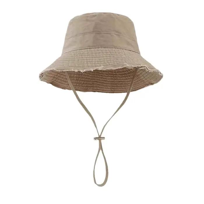 Chapeau bob kaki à large bord pour femme