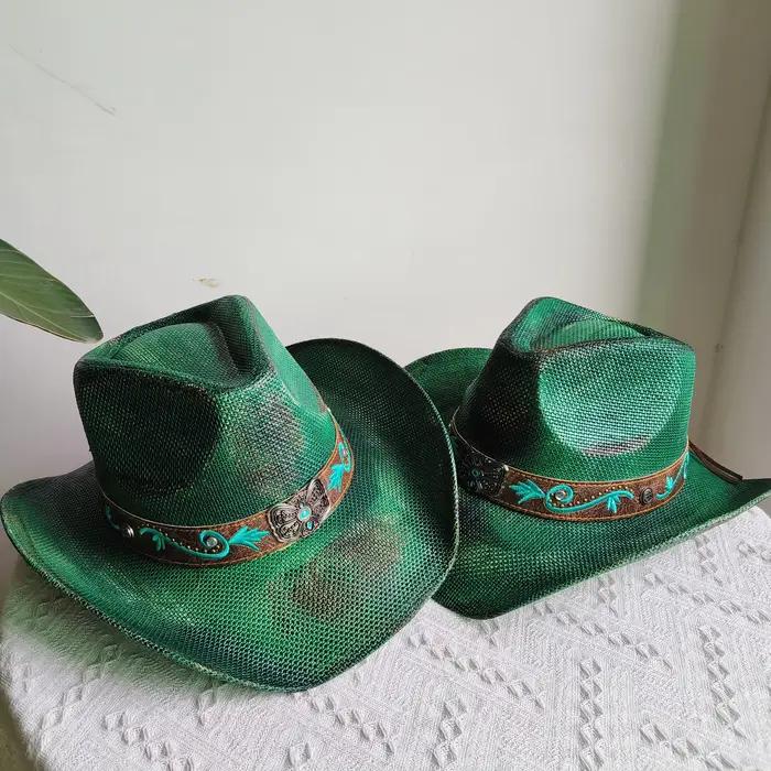 Chapeau de Cowboy occidental peint à la main