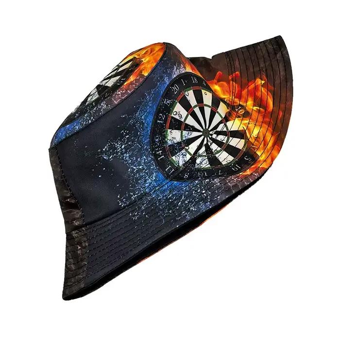 Chapeau Bob Imprime Cible de Fléchettes Motif Arc et Flèches Chapeau de Pêcheur Réversible Double Face Casquette Panama Homme Femme Occasion Spéciale