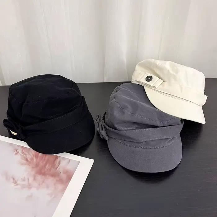 Casquette plate décontractée en tissu