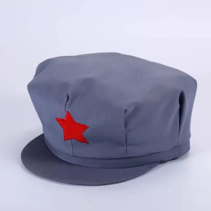 Chapeaux Souvenirs de l'Armée Chinoise : Casquette Militaire Rouge Cinq Étoiles