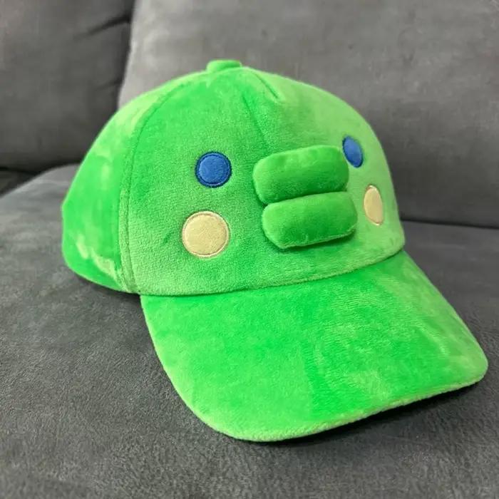 Casquette de baseball verte Tamagotchi Kuchipatchi mignonne à large bord pour femme
