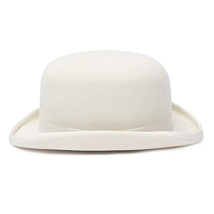 Chapeau melon en feutre de laine pour hommes et femmes