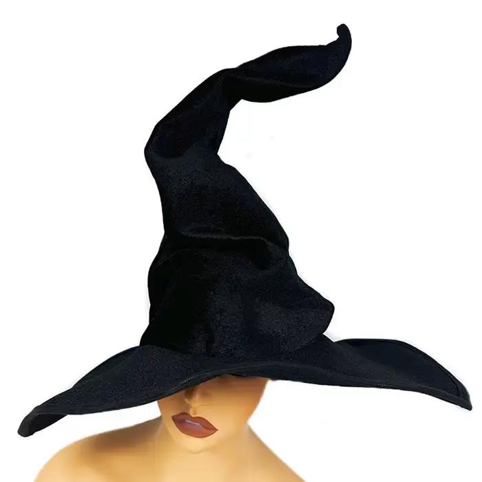 Chapeau de sorcière en flanelle noir léger