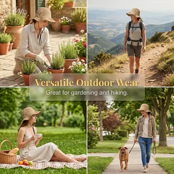 Chapeau de soleil élégant en paille tressée