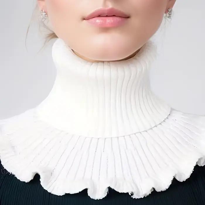 Faux foulard tricoté noir et blanc à la mode – doux