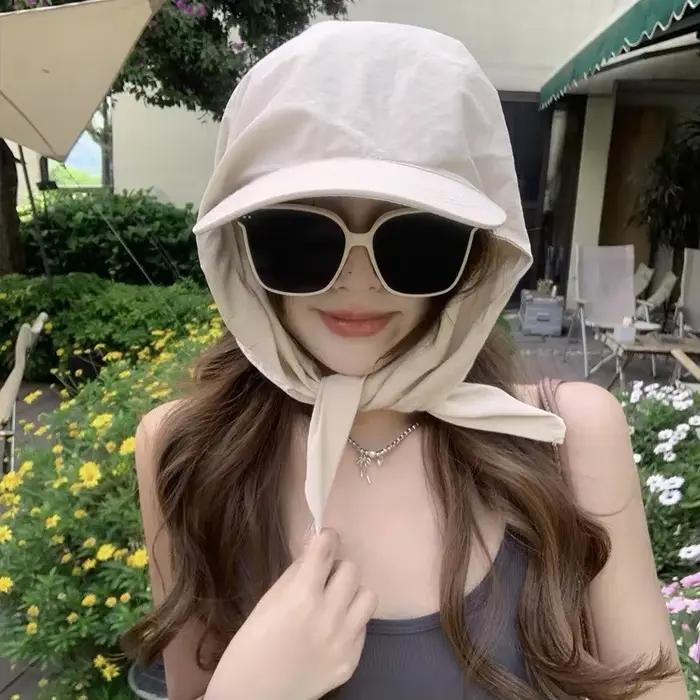 1 pièce Casquette-foulard coréenne à lanières pour femmes et filles