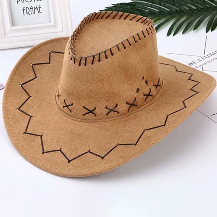 Chapeau de cowboy occidental en cuir pour hommes