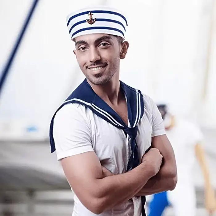 Chapeaux de Marin à Rayures Bleues