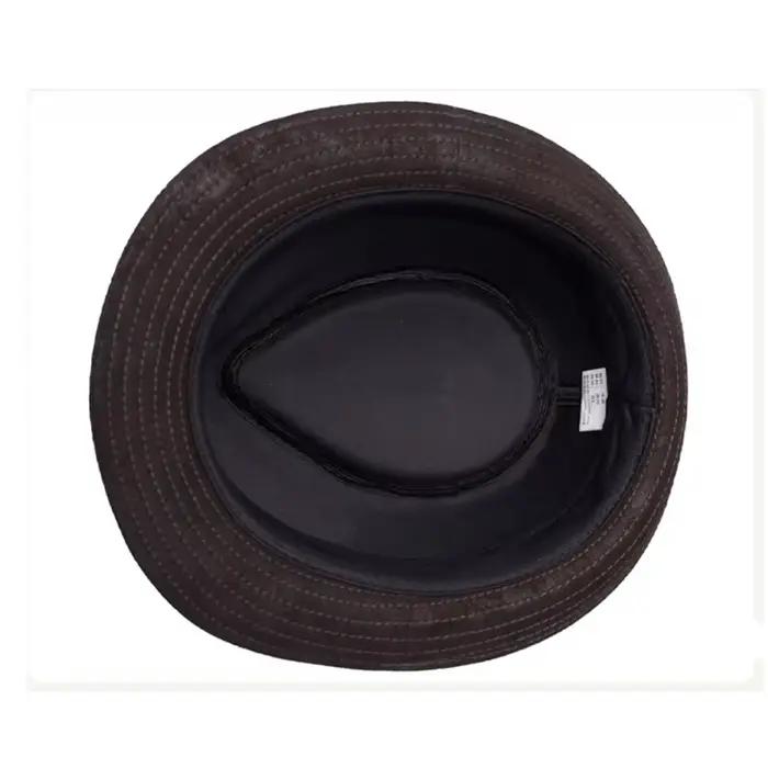 Chapeau formel en cuir véritable pour homme