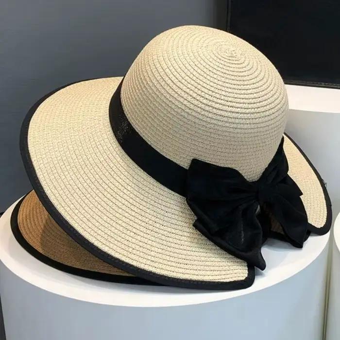 Chapeau paille à nœud papillon multi-usage 39BD