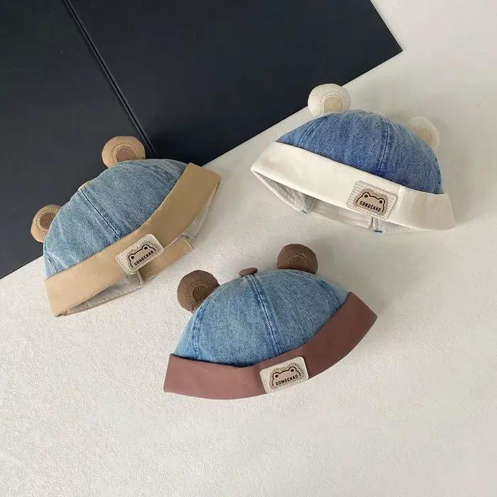 Casquette Docker en jean sans bord pour bébé et enfant