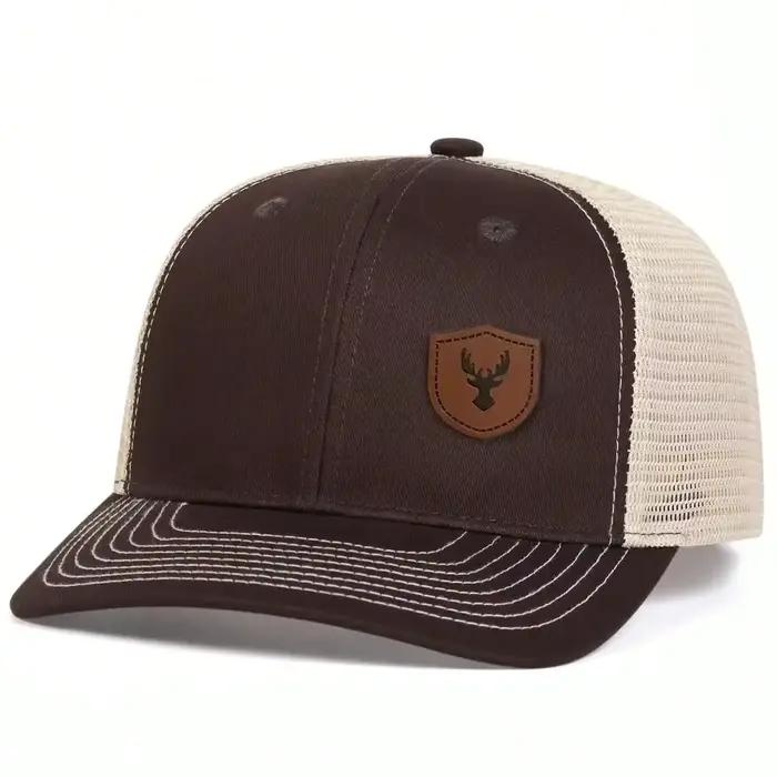 Casquette de baseball unisexe en cuir avec petites cornes de cerf