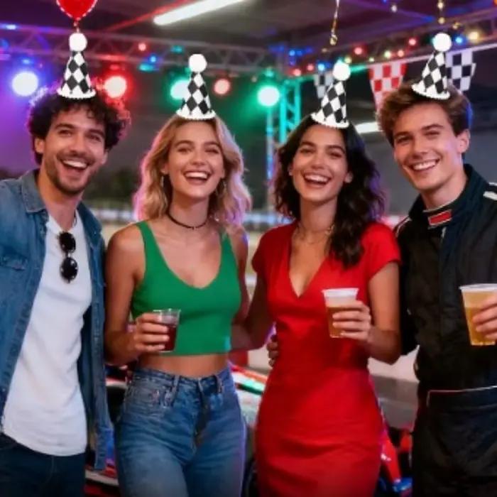 Chapeau d'anniversaire sur le thème de la course