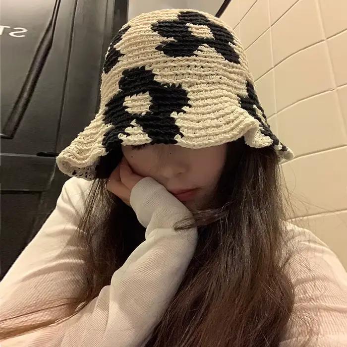 Chapeau seau de soleil en Crochet pour femmes
