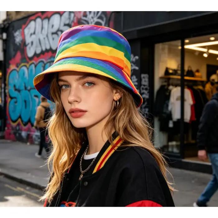 PESENAR Chapeau Bob Arc-en-ciel Vibrant