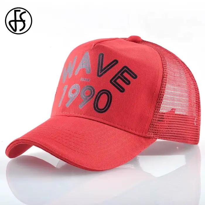 Casquettes de baseball d'été FS Orange Rouge avec maille respirante