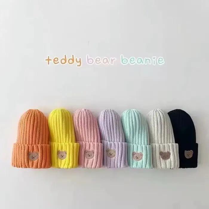 Chapeaux brodés petit ours pour enfants