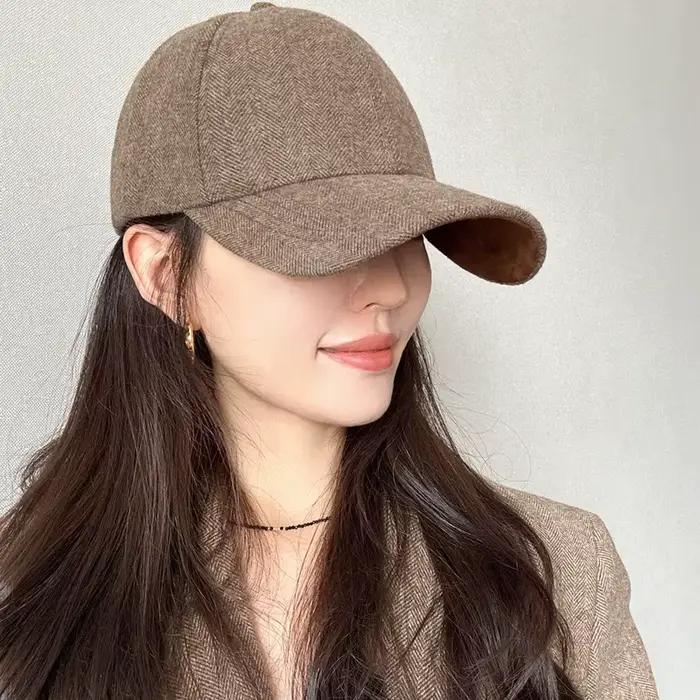 Casquette en laine à chevrons