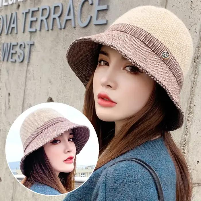 Chapeaux de seau pour femmes en coton, style décontracté et sportif, multi-fonctionnels, pour les femmes de tous âges, idéaux pour l'automne et l'hiver, voyages et sorties