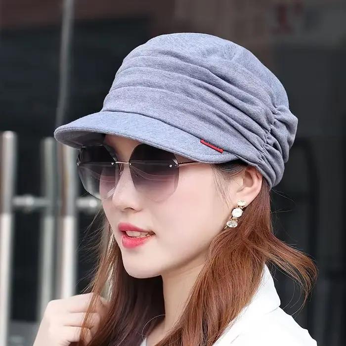 Casquette à visière plissée de Style coréen pour femmes