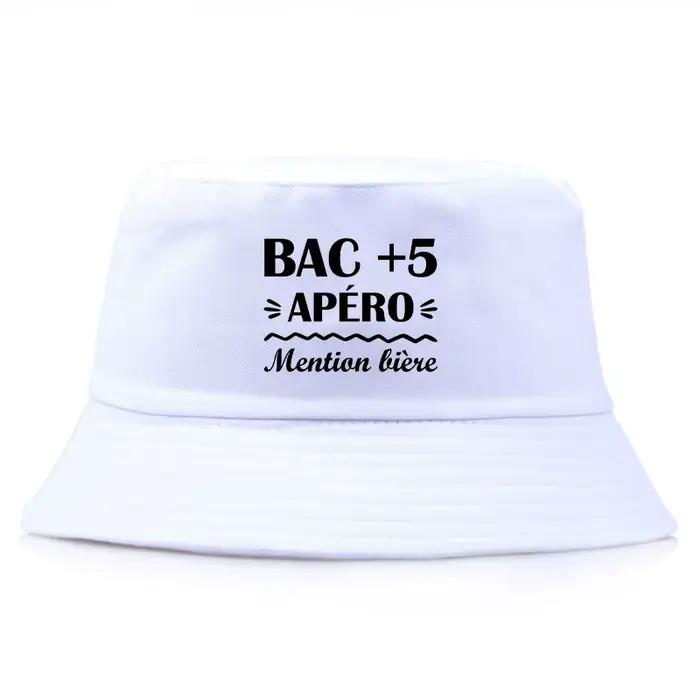 BAC + 5 APERO imprimé Bob réversible seau chapeau femme homme extérieur mention quotidienne Biere soleil pêcheur casquette unisexe adulte Panama casquettes