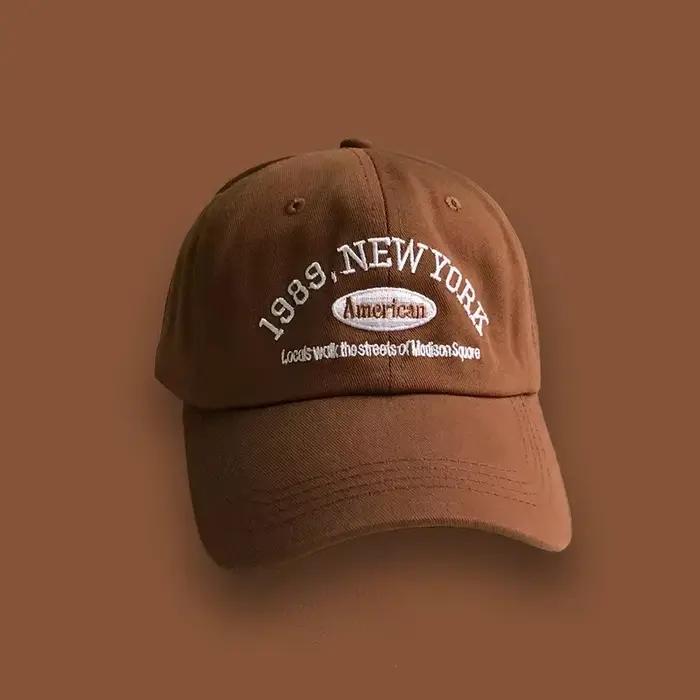 Broderie 1989 New York chapeaux de baseball casquette en coton lavé pour hommes femmes casquettes de relance réglables