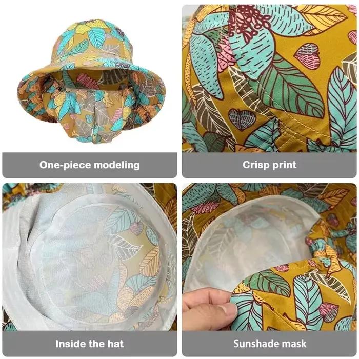 Nouveau chapeau masque intégré avec protection solaire pour femme