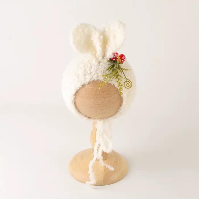 Bonnet de lapin Vintage en Crochet pour bébé