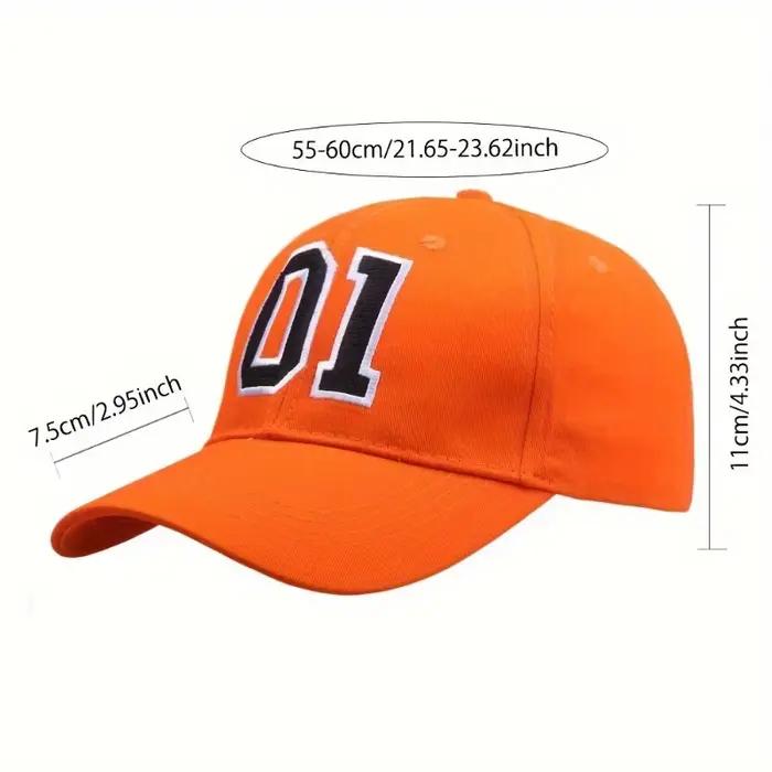 1pc une casquette de baseball orange avec 01 broderie sports de plein air
