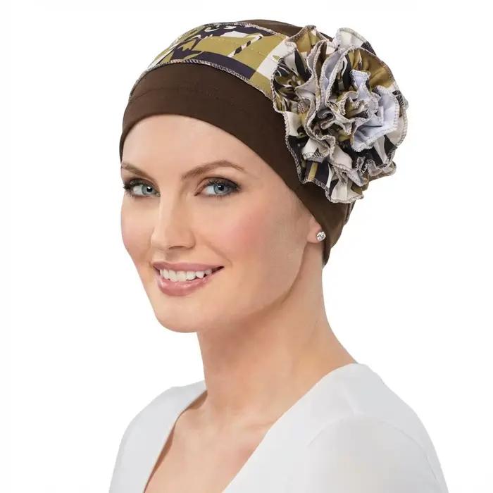 Chapeau Turban Élégant et Respirant à Motifs Floraux pour Femmes Musulmanes