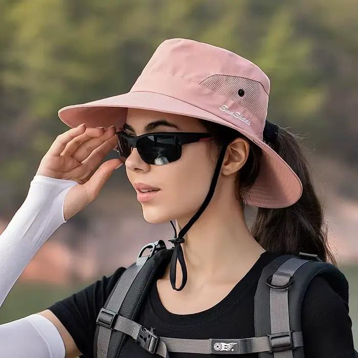 Xinbaoguan-Chapeau de soleil d'extérieur 100% polyester pour femme
