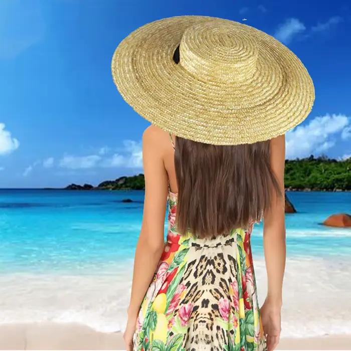Chapeau de paille à large bord pour femmes