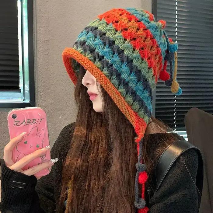 Chapeau rouge d'hiver pour femmes et filles