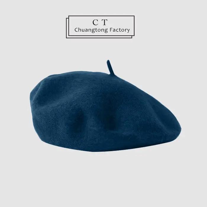 Béret noir 100% laine pour femme et fille
