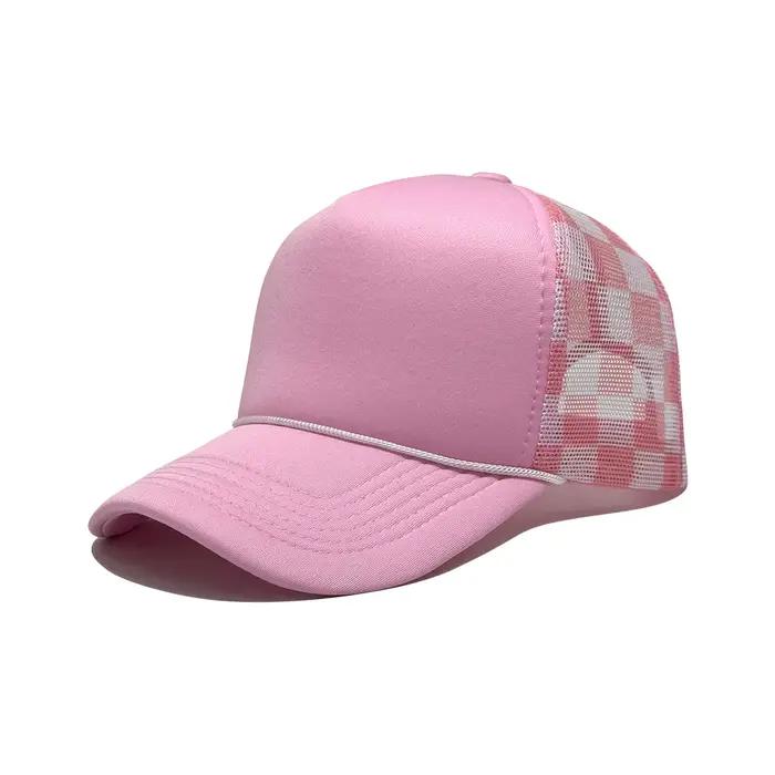 Casquette de baseball en éponge à motif damier