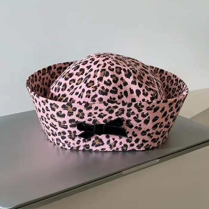 Japonais mignon marin chapeau arc bleu bord