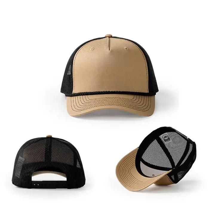 Casquette de baseball en maille à 5 panneaux avec logo personnalisé brodé pour l'extérieur pour femmes