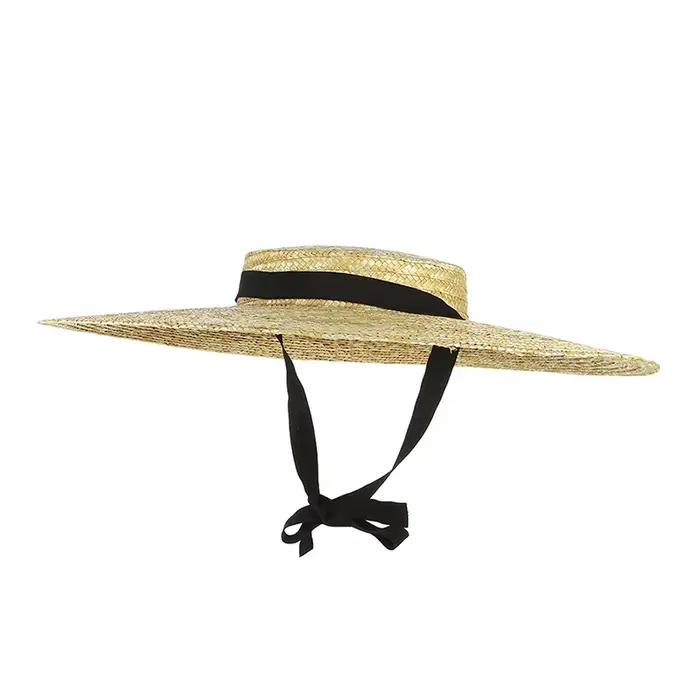 Chapeau de canotier à large bord pour femme