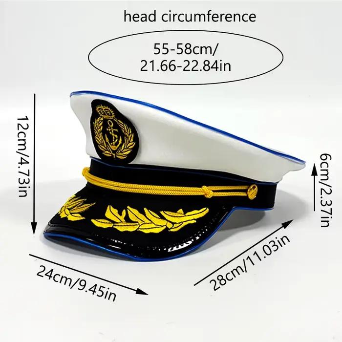 Chapeau militaire de capitaine de bateau de Yacht pour adulte