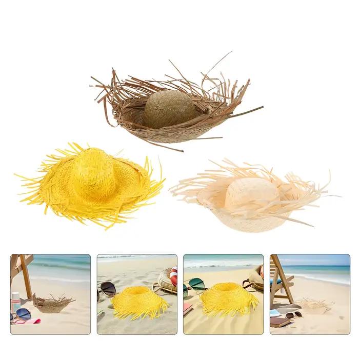 Lot de 3 chapeaux de paille Hawaïens
