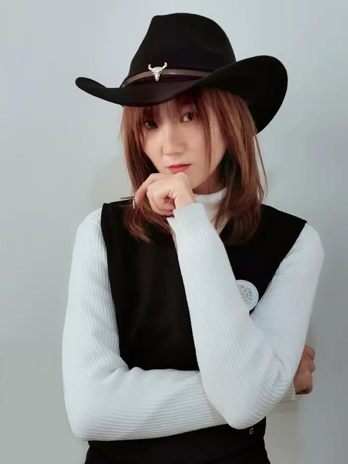 Chapeau de Cowboy en laine à Large bord pour homme et femme